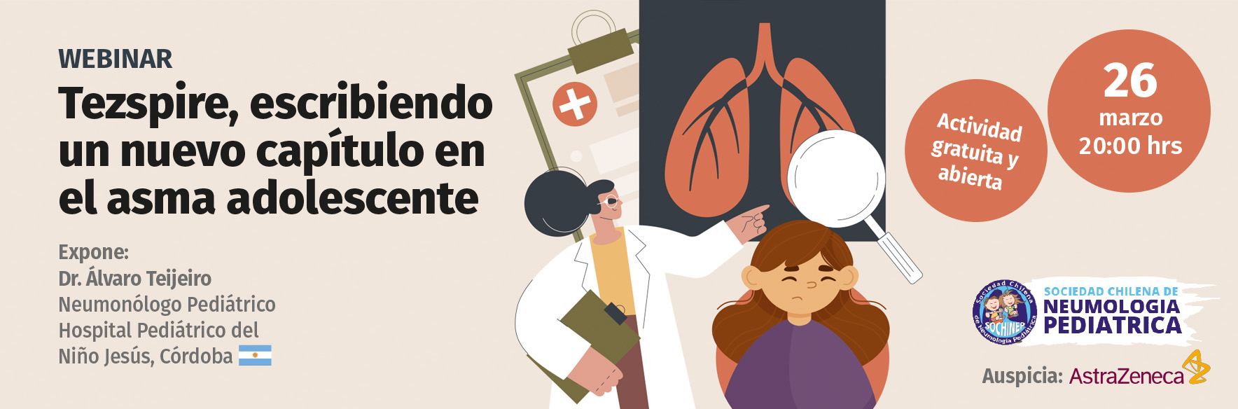 Webinar "Tezspire, escribiendo un nuevo cap&iacute;tulo en el asma adolescente"